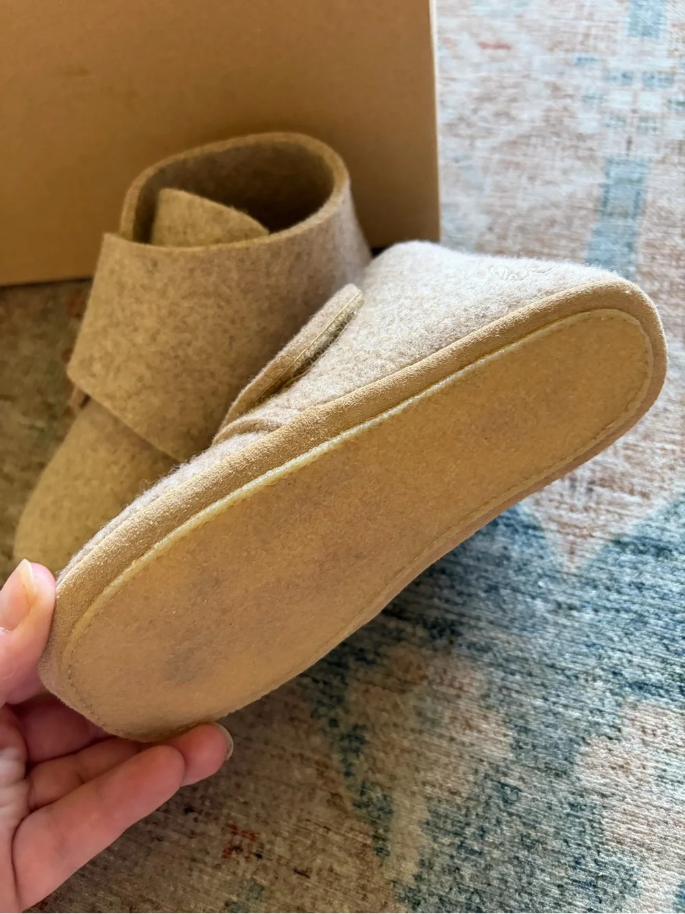 NIB $56 Konges Sløjd Mamour Felt Footies in Cameo Rose Size 10.5